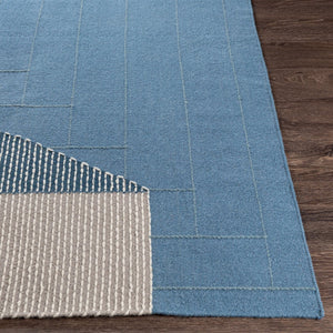 Livabliss Fulham Hand Woven Wool Cotton Accent Rug Low Pile Artisan Craft for Entryway Kitchen Blue, Medium Gr 8'10" x 12' FHM2300-81012
