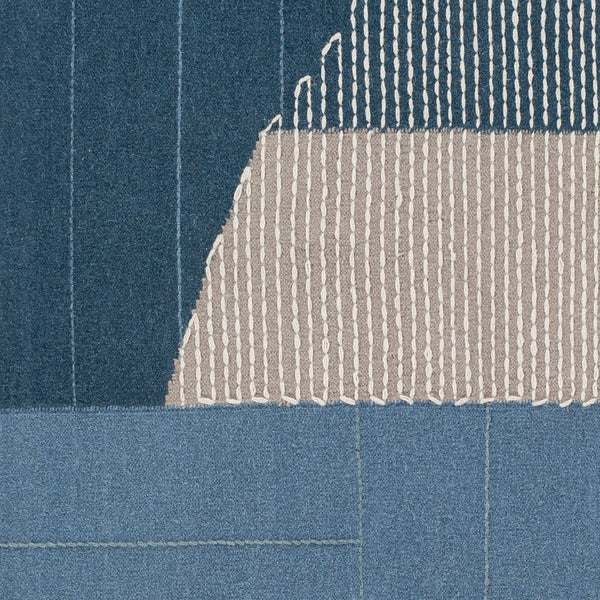 Livabliss Fulham Hand Woven Wool Cotton Accent Rug Low Pile Artisan Craft for Entryway Kitchen Blue, Medium Gr 8'10" x 12' FHM2300-81012