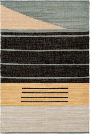 Livabliss Fulham Handwoven Cotton Flatweave Rug Artisan Crafted for Entryways and Layering Black, Wheat 8' x 10' FHM2301-810