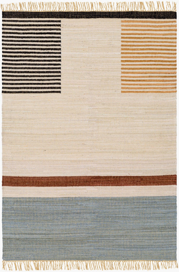Livabliss Fulham Handwoven Cotton Flatweave Rug with Fringe for Entryways and Small Spaces Beige, Tan 2' x 3' FHM2302-23