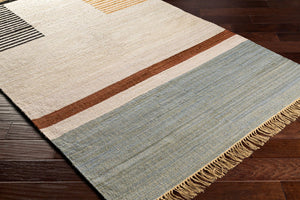 Livabliss Fulham Handwoven Cotton Flatweave Rug with Fringe for Entryways and Small Spaces Beige, Tan 2' x 3' FHM2302-23