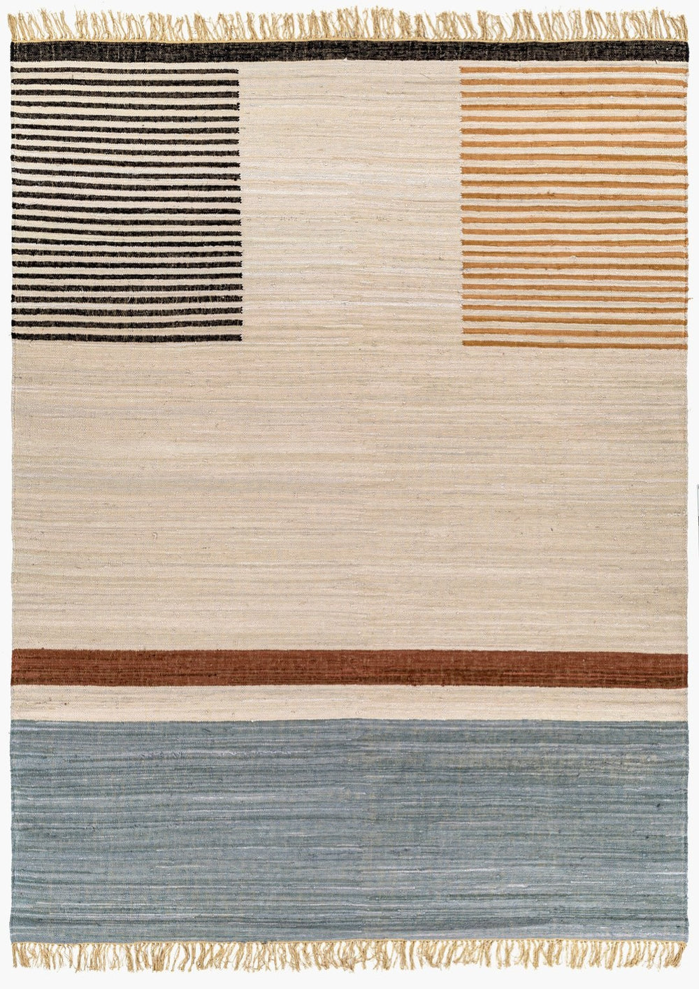 Livabliss Fulham Handwoven Cotton Flatweave Rug with Fringe for Entryways and Small Spaces Beige, Tan 8' x 10' FHM2302-810
