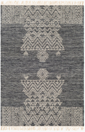 Surya Fulham 2' X 3' Handmade Wool Rug - Elegant Global Design, Durable, And Charming For Any Room Ink Blue Wool,Cotton Fhm2304-23