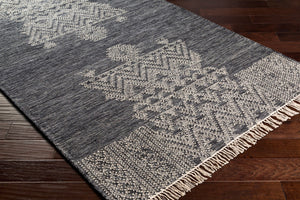 Surya Fulham 2' X 3' Handmade Wool Rug - Elegant Global Design, Durable, And Charming For Any Room Ink Blue Wool,Cotton Fhm2304-23