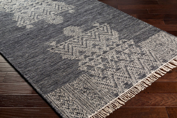 Surya Fulham 2' X 3' Handmade Wool Rug - Elegant Global Design, Durable, And Charming For Any Room Ink Blue Wool,Cotton Fhm2304-23