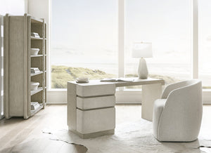 Bernhardt Bernhardt Arcadia Desk With Raffia-Wrapped Panels, Oak Wire-Brushed Clay Finish, File-Ready Drawers D34510