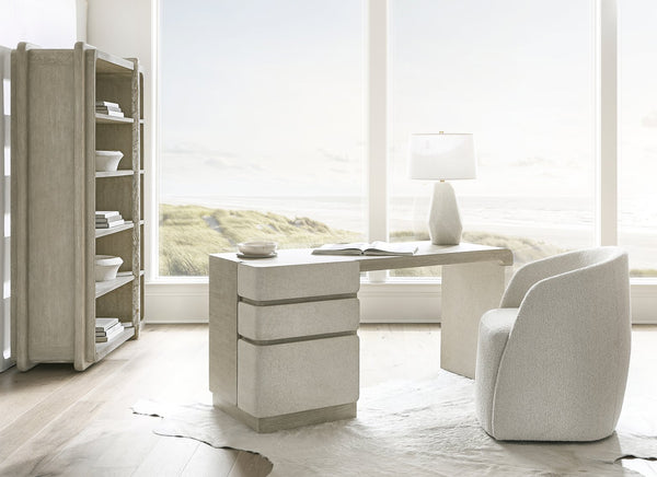 Bernhardt Bernhardt Arcadia Desk With Raffia-Wrapped Panels, Oak Wire-Brushed Clay Finish, File-Ready Drawers D34510