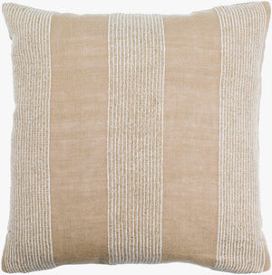 Surya Fairhope 18"X18" Luxurious Accent Pillow - Elegant Linen & Viscose Blend For Cozy Home Decor Light Beige Linen,Viscose,Linen,Viscose Fhp001-2222d