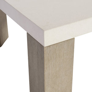 Bernhardt Bernhardt Lorenzo Cast Grc Cocktail Table With Vintage Cream Top & Quartered White Oak Flint Base 465021