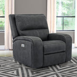 Parker House Polaris - Slate Power Reclining Sofa And Two Recliners Dark Grey 100% Polyester (W) Mpol-311ph-sla