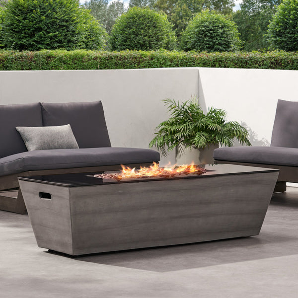English Elm 56" Outdoor Mgo Fire Pit Table with Ceramic Top and 50000 Btu Propane Burner 67013.00-50K