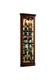 Lighted 8 Shelf Corner Curio Cabinet in Victorian Brown Brown 21001 Pulaski Furniture