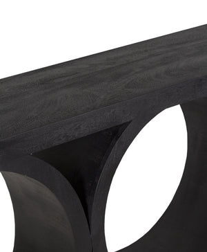 Porter Designs Porter Brockton Solid Mango Wood Console Table - Modern Geometric Design, Rich Black Finish Black Wood 05-108-10-5662