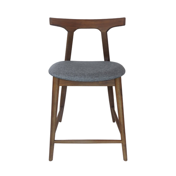 English Elm Counter Stools Set of Two Mid-century Rubberwood Frame Upholstered Kitchen Island Seating 72661.00CHAR