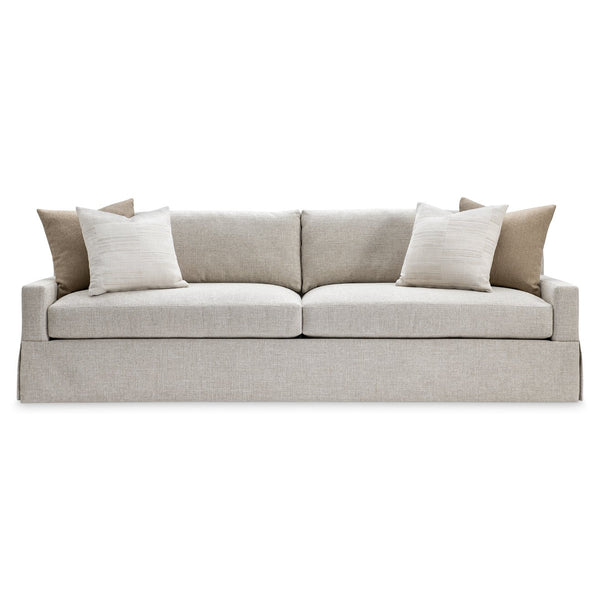 Bernhardt Bernhardt Sutton Three Seat Fabric Sofa Low Profile Tailored Skirt Living Room P5757A