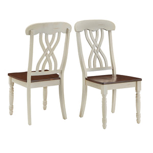 Homelegance By Top-Line Antonio Two-Tone Antique Dining Chairs (Set of 2) White Rubberwood