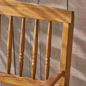 English Elm Imperial Solid Acacia Wood Farmhouse Bench with Lower Shelf for Entryway 62539.00