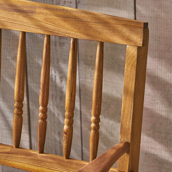 English Elm Imperial Solid Acacia Wood Farmhouse Bench with Lower Shelf for Entryway 62539.00
