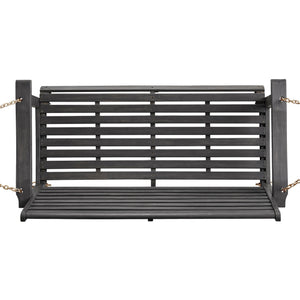 English Elm Tasmania Acacia Hardwood Porch Swing Slatted Outdoor Bench with Hanging Chains 69655.00DGRY