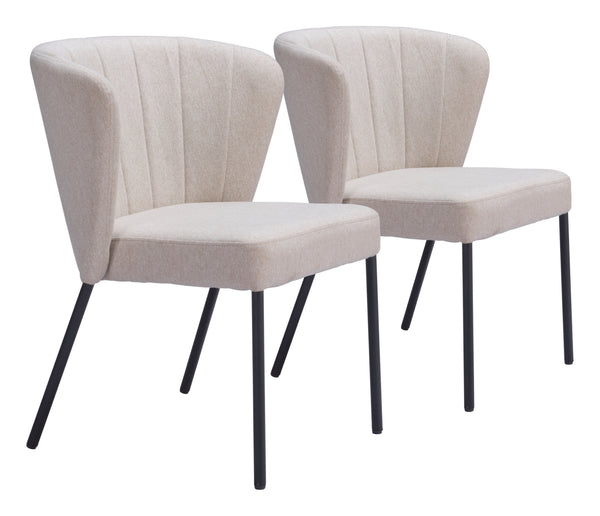 Aimee Dining Chair - Set of 2 Beige 109678 Zuo Modern