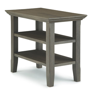 English Elm Acadian Solid Wood Narrow Side Table – Farmhouse Grey With Open Shelves For Stylish Storage Solutions B136P159694