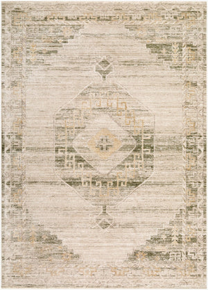 Livabliss Fifth Avenue Traditional Runner Rug with Fringe Polypropylene Blend for Entryways Light Gray, Whi 6'7" x 9' FIF2307-679