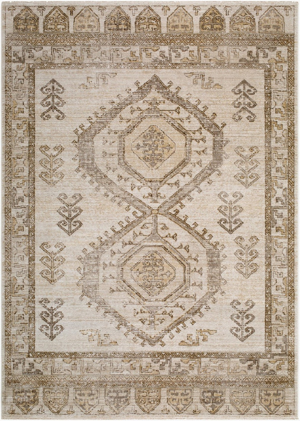 Livabliss Fifth Avenue Bohemian Global Runner Rug with Fringe Trim for Hallways and Entryways Taupe, Ivory 2'6" x 7'3" FIF2319-2673