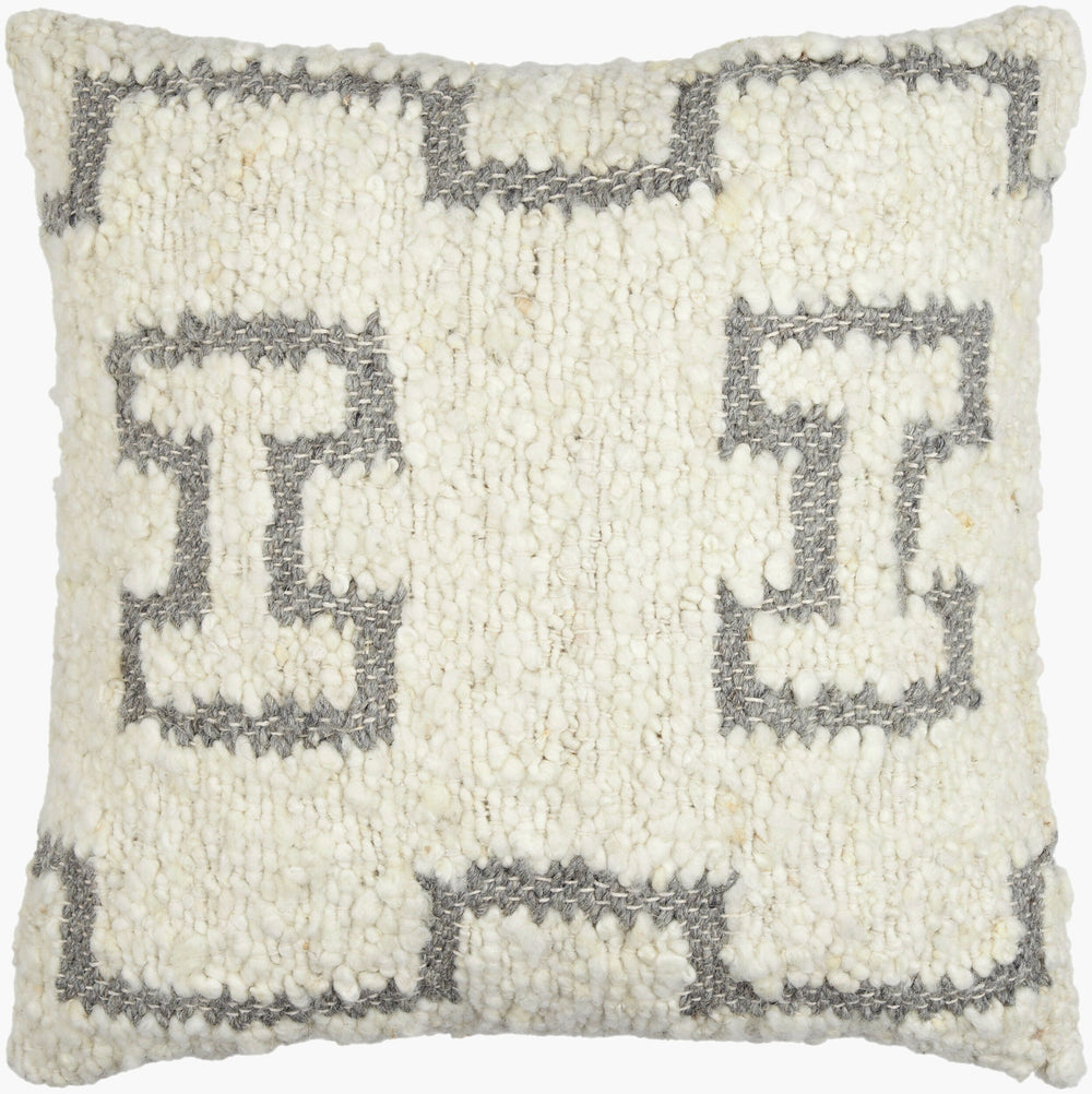 Surya Figuration 18"L X 18"W Stylish Wool & Cotton Accent Pillow - Elevate Your Home Decor Today! Cream Wool,Cotton,Cotton Fig001-2222d