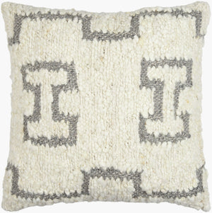 Surya Figuration 18"L X 18"W Stylish Wool & Cotton Accent Pillow - Elevate Your Home Decor Today! Cream Wool,Cotton,Cotton Fig001-2222d