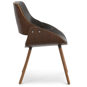 English Elm Malden Bentwood Dining Chair - Vintage Brown Vegan Leather, Stylish Comfort For Home & Office B136P158903