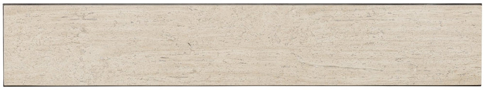 Hooker Furniture Console Travertine Console Table With Curvy Steel Base, Dark Satin Nickel Finish, Durable Transitional Accent 5373-80151