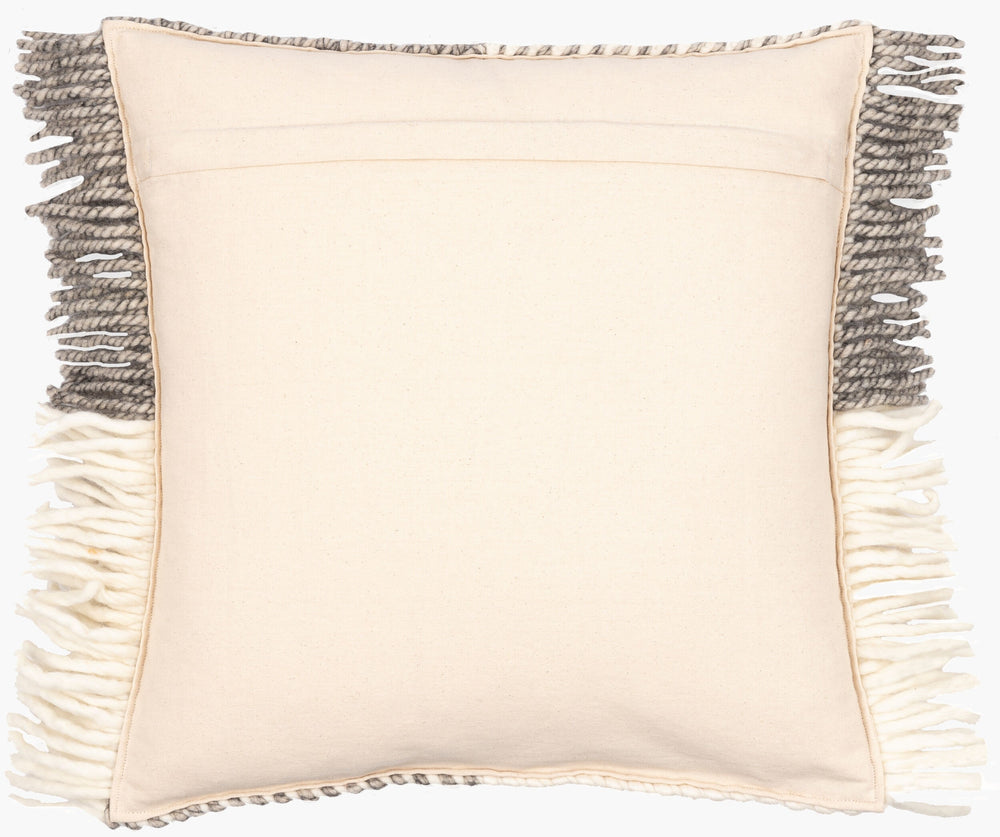 Surya Faroe Ii Collection 18" Cozy Accent Pillow - Soft Wool Blend, Classic Stitching, Cottage Charm Cream Wool,Cotton Fii001-2222d