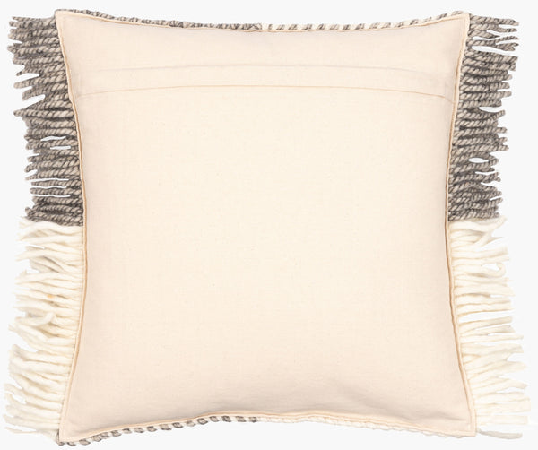 Surya Faroe Ii Collection 18" Cozy Accent Pillow - Soft Wool Blend, Classic Stitching, Cottage Charm Cream Wool,Cotton Fii001-2222d