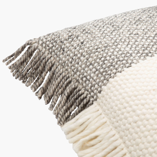 Surya Faroe Ii Collection 18" Cozy Accent Pillow - Soft Wool Blend, Classic Stitching, Cottage Charm Cream Wool,Cotton Fii001-2222d