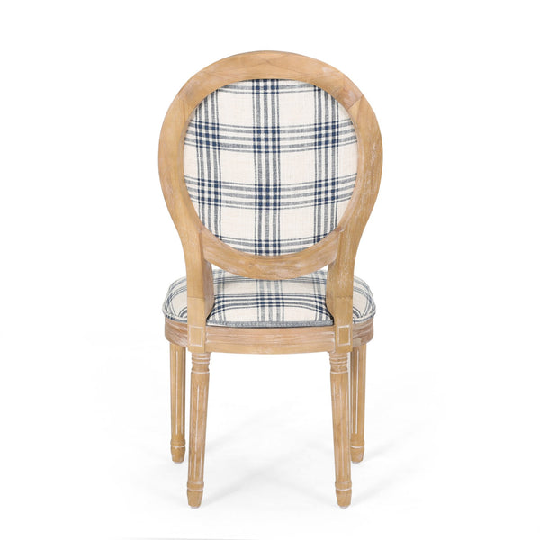 English Elm Christopher Knight Home® - Kd Upholstered Dining Chairs - Elegant French Country Design With Round Backrest & Fluted Legs 60352.00DBLUPLD