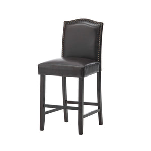 English Elm Christopher Knight Home® - Set of 2 Upholstered Counter Height Barstools with Nailhead Trim, Plush Fabric Comfort & Sturdy Legs Brown 62369.00PU