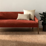 Findlay FIN-001 32"H x 72"W x 29"D Sofa FIN001-327229  Upholstery: Burnt Orange; Base: Dark Brown Surya