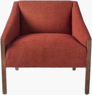 Surya Findlay Modern Jacquard Accent Chair - Durable 32"H X 30"W Design With Easy Care & Comfort Features Upholstery, Burnt Orange,Base, Dark Brown Polyester,Pine,Polyurethane Foam,Dacron Fin003-323029