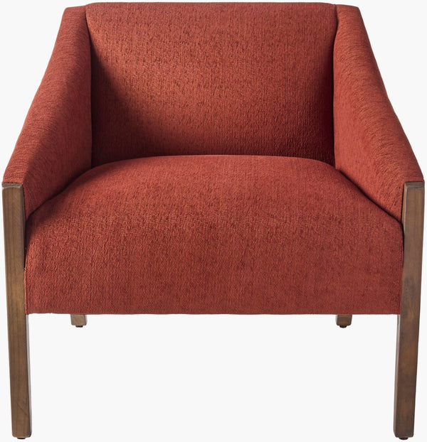Surya Findlay Modern Jacquard Accent Chair - Durable 32"H X 30"W Design With Easy Care & Comfort Features Upholstery, Burnt Orange,Base, Dark Brown Polyester,Pine,Polyurethane Foam,Dacron Fin003-323029