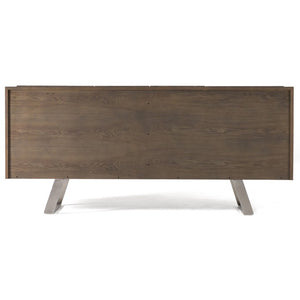 VIG Furniture Finley Grey Ash Mid-Century Buffet With Brushed Stainless Legs, Generous Hidden Storage, 71"W VGCS-SB-16050-GRY