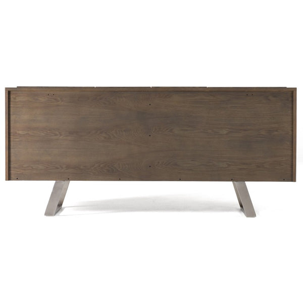 VIG Furniture Finley Grey Ash Mid-Century Buffet With Brushed Stainless Legs, Generous Hidden Storage, 71"W VGCS-SB-16050-GRY