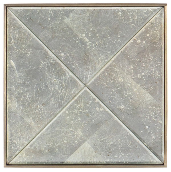 Hooker Furniture Melange Sculptural C-Table With Silver-Leaf Glass Top & Gold Metal Base — Compact, Versatile Accent Piece 638-50535-00