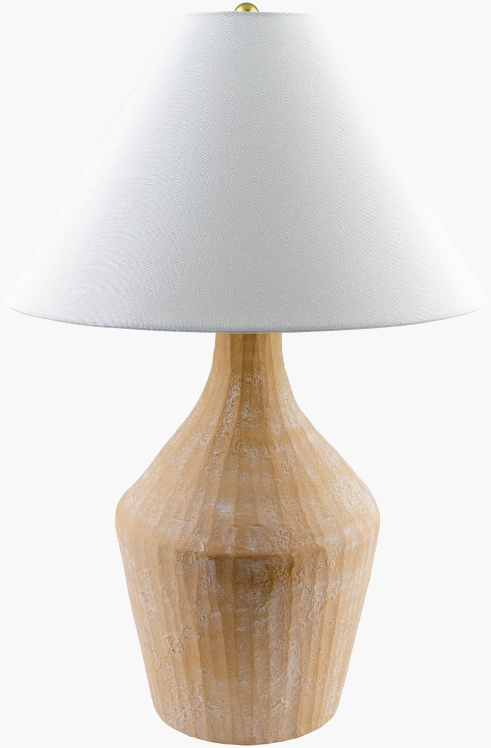 Livabliss Fiori Ceramic Table Lamp with Linen Shade and Iron Finial for Bedroom or Living Room FIO-001