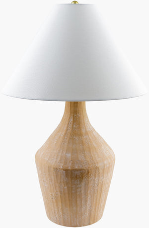 Livabliss Fiori Ceramic Table Lamp with Linen Shade and Iron Finial for Bedroom or Living Room FIO-001