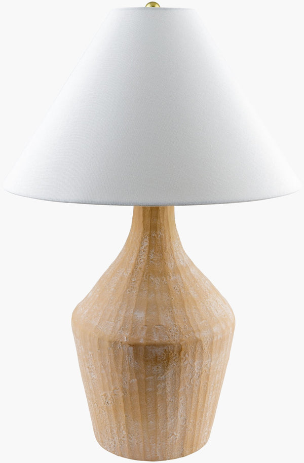 Livabliss Fiori Ceramic Table Lamp with Linen Shade and Iron Finial for Bedroom or Living Room FIO-001