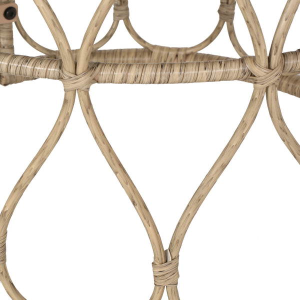 English Elm Christopher Knight Home® - BRUCE Rattan Side Table with Wicker Weave Top, Boho Outdoor Accent, Durable Polyethylene, 19.75" H Brown 70418.00LBRN