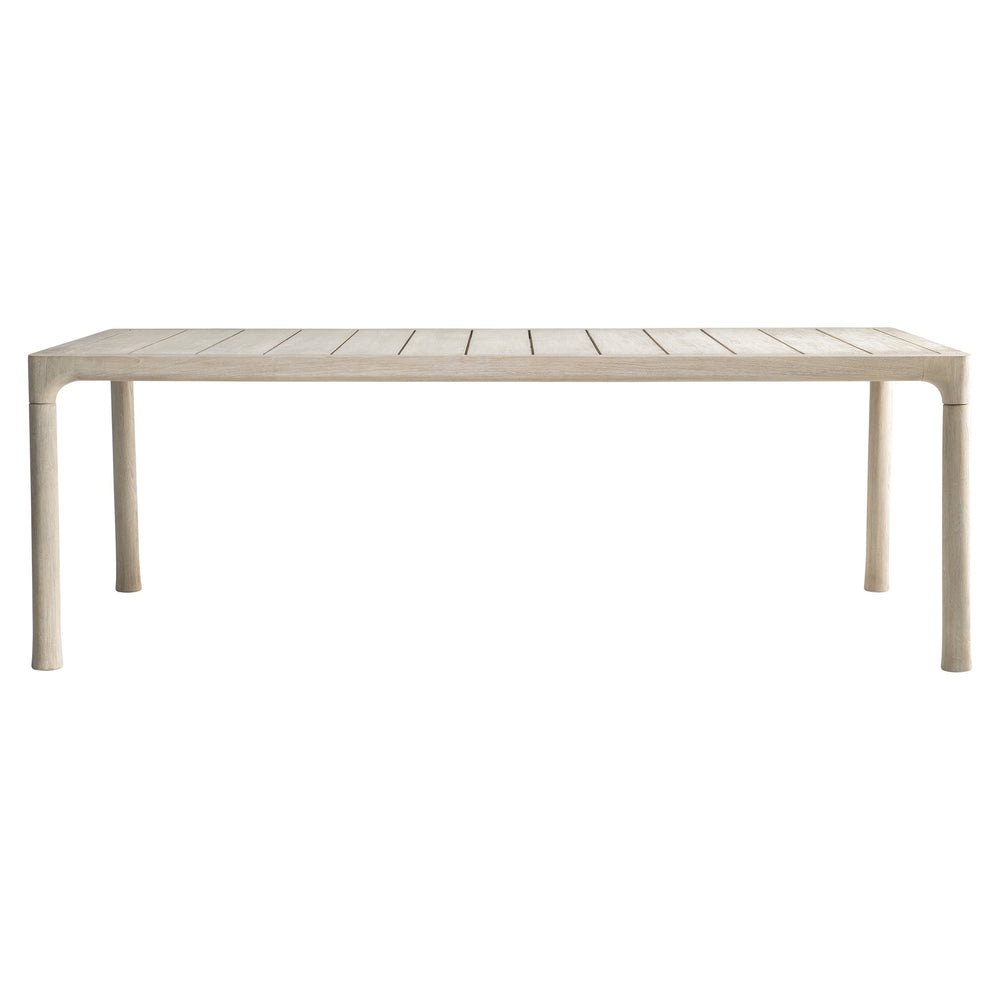 Bernhardt Bernhardt Siesta Key Carbonized Teak 88" Outdoor Dining Table Sea Oat Finish Slatted Classic Elegance X06222
