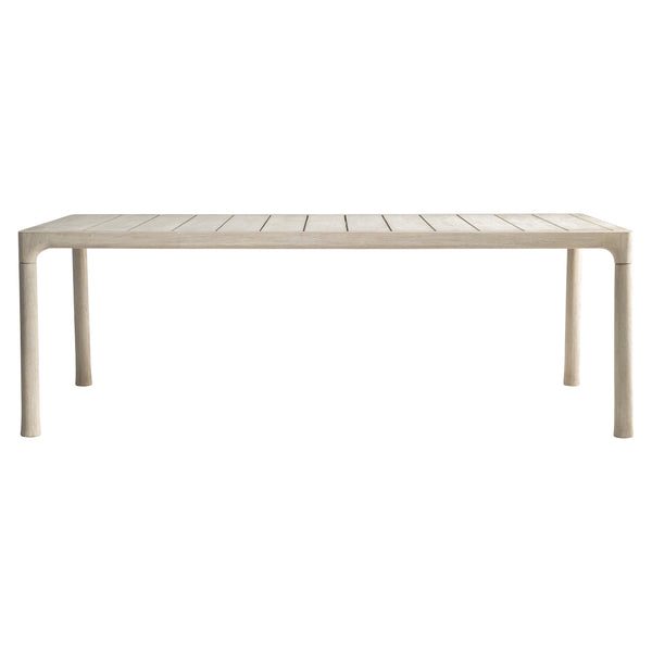 Bernhardt Bernhardt Siesta Key Carbonized Teak 88" Outdoor Dining Table Sea Oat Finish Slatted Classic Elegance X06222