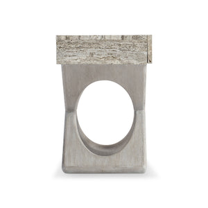 Bernhardt Bernhardt Sereno Nightstand With Silver Travertine Drawer, X-Oak Base, Soft-Close & Usb Charging 329216