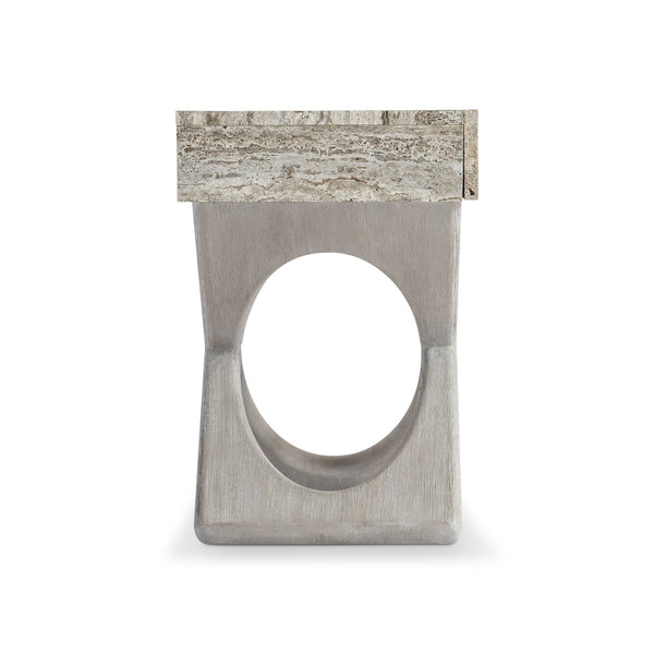 Bernhardt Bernhardt Sereno Nightstand With Silver Travertine Drawer, X-Oak Base, Soft-Close & Usb Charging 329216